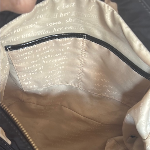 Kate Spade Hobo bag with Storybook lining. Black with Brown Spots - Picture 6 of 7